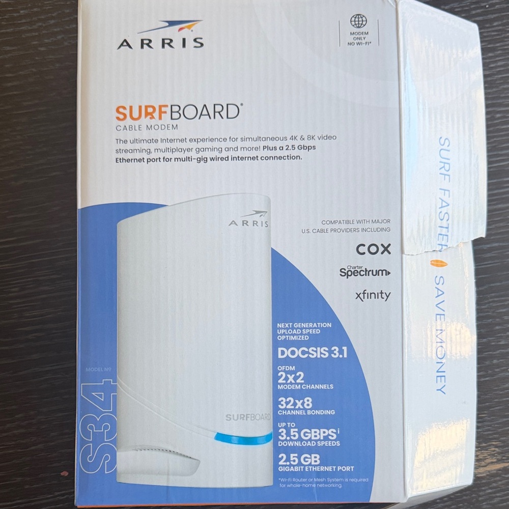 ARRIS SURFboard S34 White Cable Modem